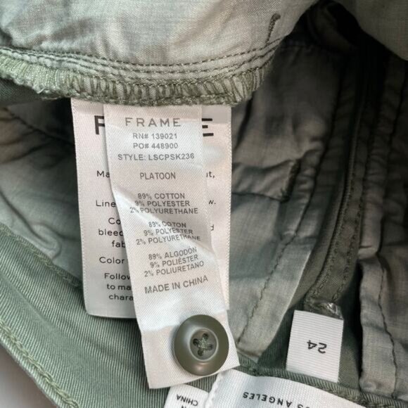 NWT FRAME Artizia Le Service Cargo Skinny Pants Size 24 Platoon Olive - Picture 4 of 7